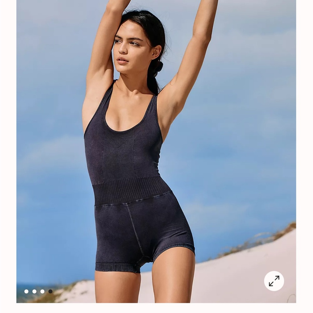 Free People good karma runsie Fuchsia Cutout Romper – Sleeveless Loungewear XS/S